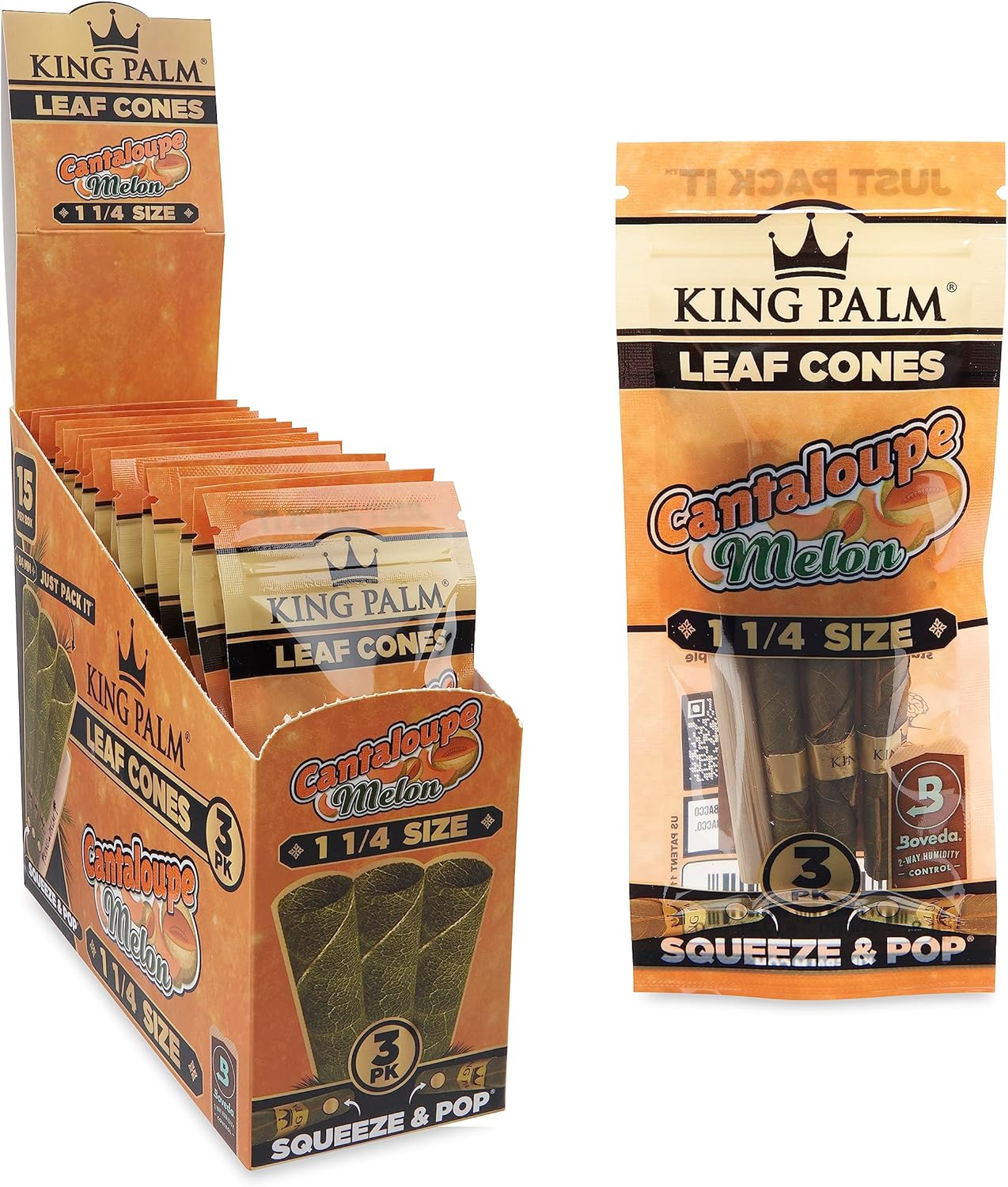 King Palm Cones sabor Cantaloupe 1 1/4 pack of 3