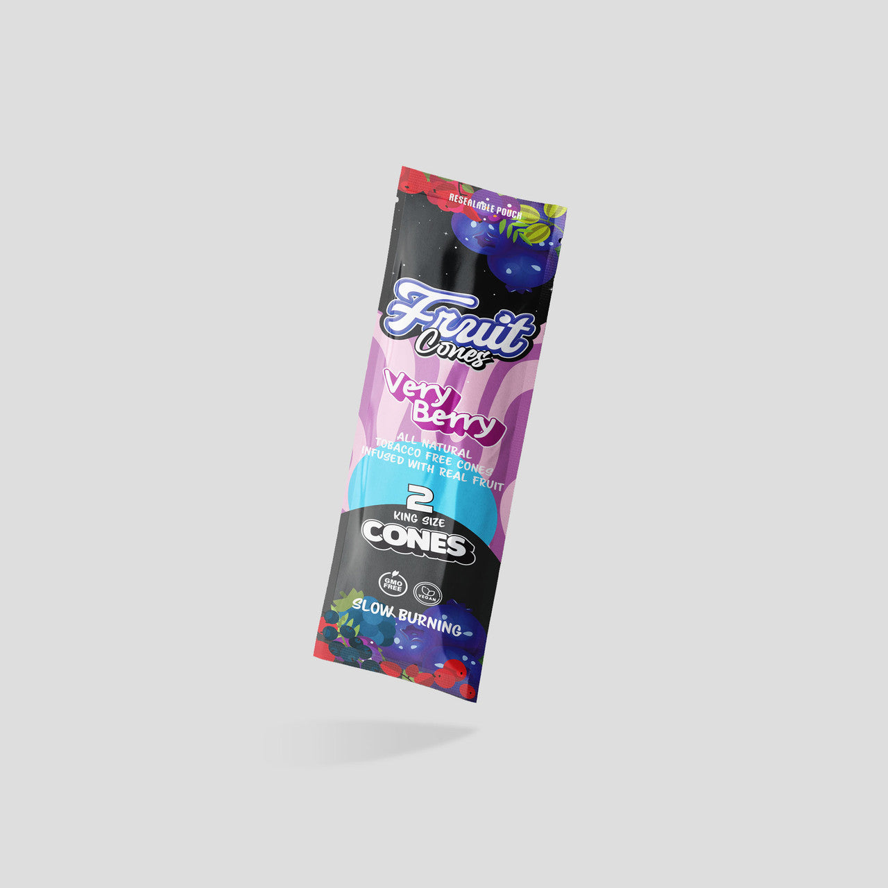 Fruit Cuts Natural Pulp Conos King Size paquete de 2 sabor Very BERRY
