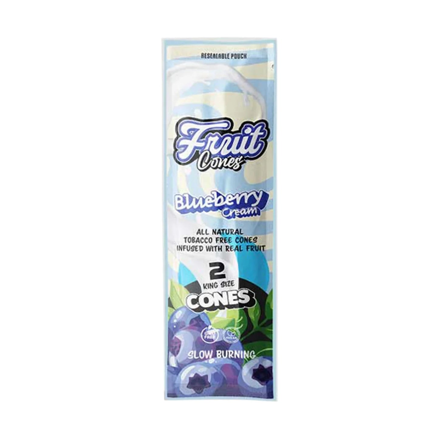 Fruit Cuts Natural Pulp Conos King Size paquete de 2 sabor Blueberry CREAM