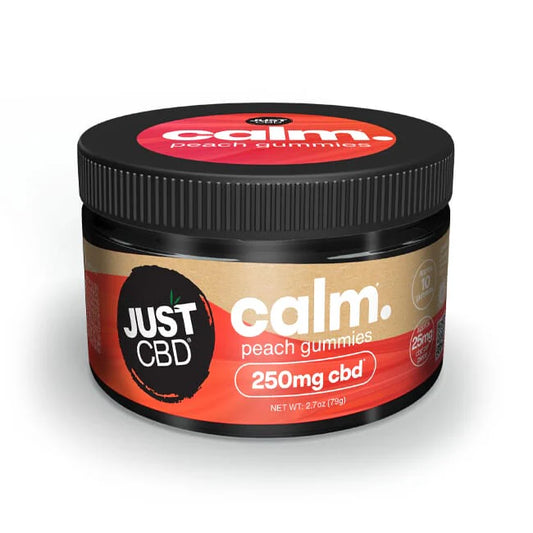 just cbd calm peaches gummies 10 gummies of 25mg cdb per gummie