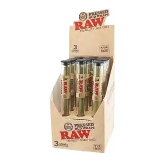 RAW PRE- ROLLED CONES BUD PRESSED