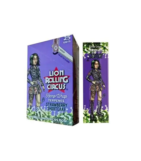 Lion rolling circus hemp wrap terpenes sabor strawberry shortcake