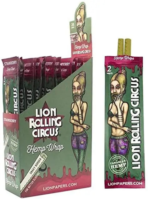 Lion rolling circus hemp wraps sabor strawberry