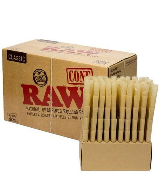 cone raw slow burning papers bulk 1 1/4
