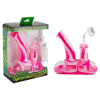 BONG OOZE STEAMBOAT COLOR PINK AND WHITE